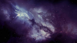 深空中帶有星星的彩色星雲