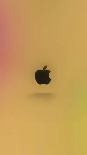 暖色漸變背景上的黑色Apple標誌