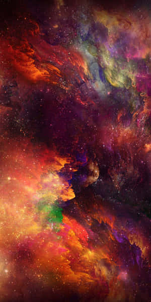 充滿活力的宇宙星雲，帶有旋轉色彩和星星 — 銀河 壁紙