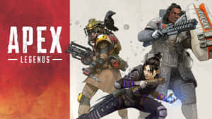 三名身穿戰鬥裝備的Apex Legends角色，配備武器和發光效果。