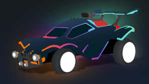 未來主義賽車，霓虹燈在黑暗中發光 — 肖像 壁紙