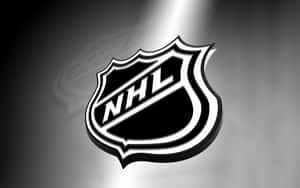 NHL標誌在灰色漸變背景上被聚光燈照亮