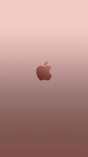 Apple標誌居中於玫瑰金漸變背景上。