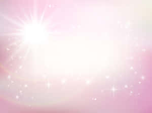 帶有閃爍星爆和鏡頭光暈的柔和粉紅與白色漸變。 — 熱粉紅美學 壁紙