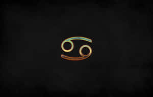 發光金色巨蟹座符號在深色紋理背景上 — 星座巨蟹座 GIF 壁紙