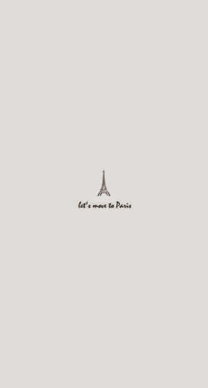 米色背景上的艾菲爾鐵塔草圖和文字「Letting move to Paris」