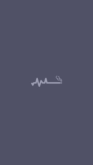 一支形似心跳的香煙，煙霧在灰色背景上升起。