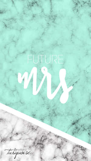青綠色和白色大理石背景，帶有「future mrs」文字。 — 淺綠色美學動態圖 壁紙