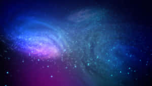 深空中帶有旋轉星體的充滿活力的藍色和紫色宇宙星雲。