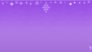 紫色漸變壁紙，頂部有白色雪花和裝飾圖案。