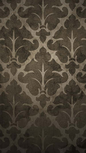 復古鳶尾花圖案牆紙，深色頹廢色調。