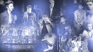 One Direction樂隊在Take Me Home巡迴演唱會表演中的拼貼畫。