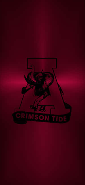 深紅背景上字母A內的黑色大象標誌，附有「Crimson Tide」文字。