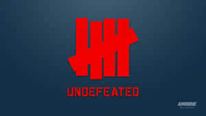 紅色 Undefeated 標誌在深藍色漸變背景上