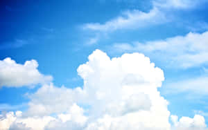 廣闊藍天，蓬鬆白雲飄過