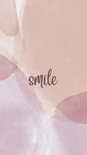 水彩背景，以優雅字體寫上「smile」一詞。 — 微笑 壁紙