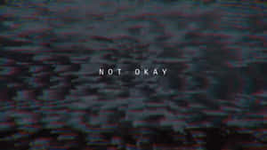 帶有紅藍噪聲和白色文字顯示 not okay 的故障效果。