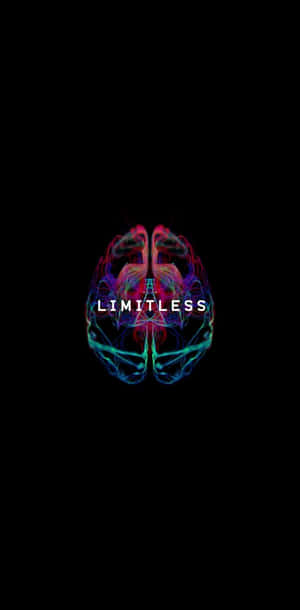 發光的大腦，黑色背景上有「limitless」文字