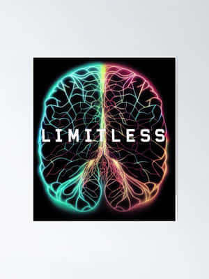 霓虹發光的大腦，中間有「LIMITLESS」文字。