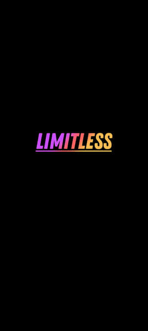 黑色背景上發光漸變文字的「limitless」