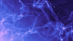 藍色和紫色宇宙煙霧，星星漂浮在太空中 — 紫色美學 壁紙