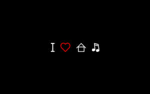 黑色背景上的 I heart 合 音樂圖標 — 音樂 GIF 壁紙