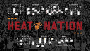 邁阿密熱火球迷在紅色Heat Nation日曆後面歡呼。 — 熱力 壁紙