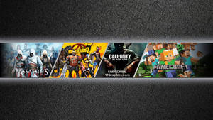 橫幅 featuring 遊戲封面，包括 Assassin's Creed、Borderlands 2、Call of Duty Black Ops 和 Minecraft。