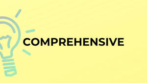 黃色背景上燈泡圖示旁邊的粗體單詞 comprehensive