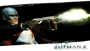 Hitman 2 Silent Assassin 角色開槍，槍口閃光。 — 殺手 壁紙