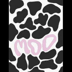 牛紋圖案配「MOO」字樣