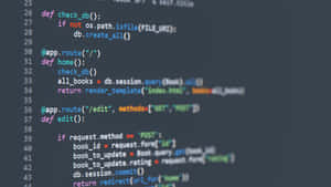 黑色螢幕顯示書籍管理應用程式的 Python 程式碼。 — 程式碼 壁紙