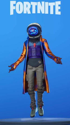 Fortnite角色穿著太空裝備漂浮，臉部發光。 — 要塞英雄 大逃殺 壁紙