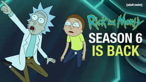 Rick and Morty 角色在未來實驗室中，帶有第6季公告文字。