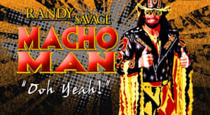 摔角手 Randy Savage 身穿色彩繽紛的服裝豎起兩個大拇指。