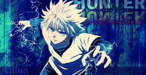 來自《Hunter x Hunter》的動畫角色奇犽引導閃電能量。