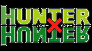 Hunter x Hunter 動畫標題標誌，綠色和黑色，帶有紅色 X。