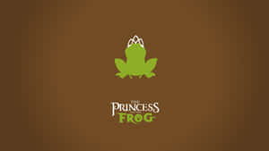 戴皇冠的綠色青蛙，棕色漸變背景上寫著「The Princess and the Frog」文字。