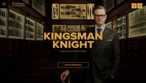 穿西裝男子站在武器庫，文字：成為 kingsman 騎士