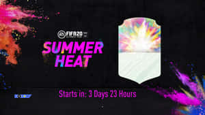 FIFA 20 Ultimate Team Summer Heat活動倒數計時，配有彩色粉末爆炸圖形。