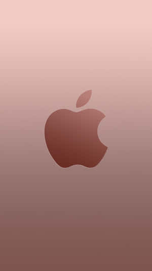 玫瑰金漸變背景，中央有Apple標誌 — 玫瑰金 iPhone 壁紙
