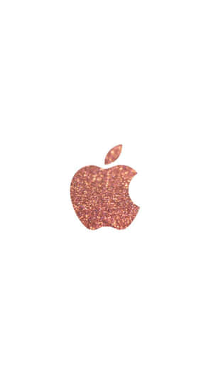 純白背景上的玫瑰金色閃粉Apple標誌。 — 玫瑰金 iPhone 壁紙