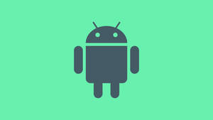 薄荷綠色背景上的Android機械人標誌