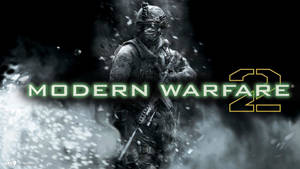雪和煙霧中的士兵，帶有發光綠色的Modern Warfare 2標誌。