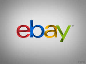 eBay標誌，紅色、藍色、黃色和綠色字母，位於灰色背景上。 — 白色美學gif 壁紙