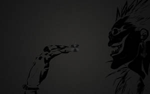 一個惡魔般的人物，有骷髏臉和尖刺，正伸手去拿一個由人類手掌遞出的蘋果。