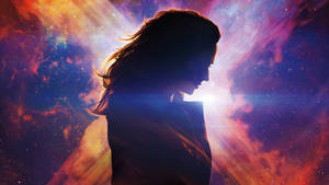 一個女人的剪影，背景是色彩繽紛的宇宙星雲和星星。 — 唯美雲朵動態 壁紙