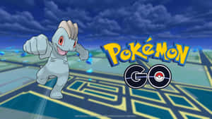 來自 Pokemon GO 的水躍魚在發光的地圖上，附有遊戲標誌。