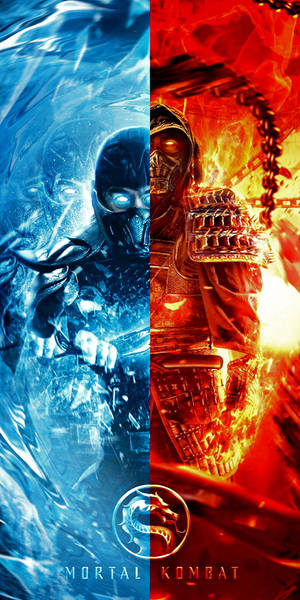Mortal Kombat中的Sub Zero和Scorpion，分為冰冷和熾熱兩半。
