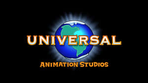 Universal Animation Studios 標誌，帶有發光的地球儀和黑色背景上的橙色文字。